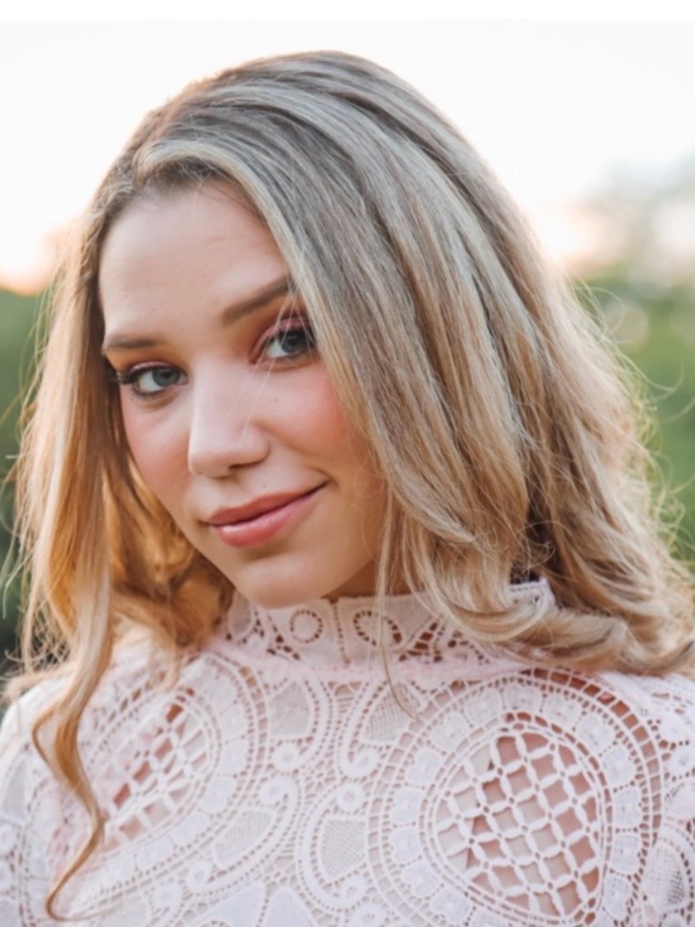 Free People Pale Blush Crochet Long-Sleeve Mini Dress